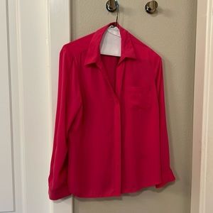 Hot pink button down top